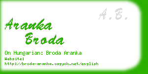 aranka broda business card